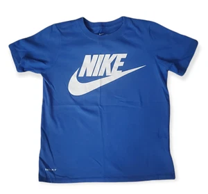 Nike Dri-Fit Tee Blue with White Logo Youth Size Small - Picture 1 of 4