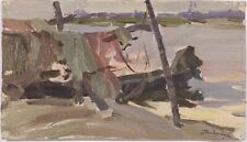 Leonid Titarchuk (1939-2014) "Fisher's Beach", Oil Painting, 1960s (1)