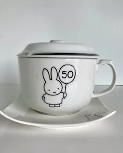 Vintage Miffy Rabbit 50th Anniversary Large Ceramic Soup Tea Ramen Mug 2004 - Picture 1 of 7