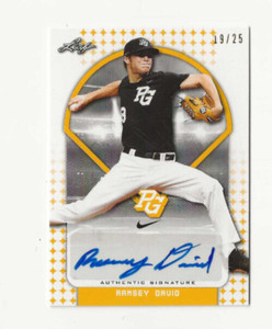 2018 RAMSEY DAVID LEAF PERFECT NATIONAL AUTO YELLOW ROOKIE #19/25  MINT