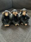 Hear No Evil, See No Evil, Speak No Evil Chimpanzees Figurine