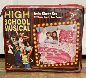 Disney High School Musical Wildcats Twin Sheet Bedding New Old Stock Vintage - Picture 1 of 6