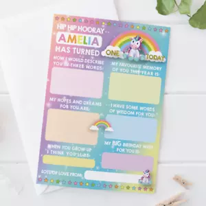 x10 Personalised Time Capsule Cards 1st Birthday • Christening • Baby Shower - Picture 1 of 2