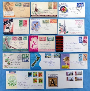 NUEVA ZELANDA 1940-80 Vintage FDC Cubiertas Niños Salud Mezcla (14) Lote Conjunto Colección - Imagen 1 de 7