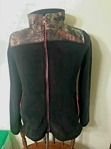 PERFORMANCE FLEECE MEDIUM JACKET ~ BLACK WITH CAMO and PINK USPS - Picture 1 of 9