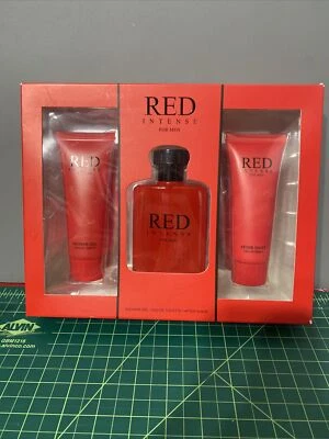 Set de regalo de gel de ducha para después del afeitado colonia 3 piezas rojo intenso baño y cuerpo para hombre Foto 1 de 4