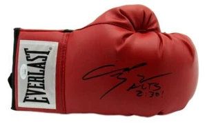 Angel Manfredy Boxhandschuh signiert/Einlage Everlast rot rechts JSA 154760 - Bild 1 von 4