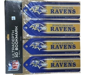 NFL 4er-Pack 3D Ultradepth Lesezeichen BALTIMORE RAVENS Schulmaterial Lesen - Bild 1 von 1