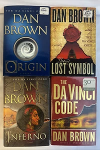 Lot of 4 Robert Langdon Series Books by Dan Brown Hardcover Origin Inferno Lost - Foto 1 di 5