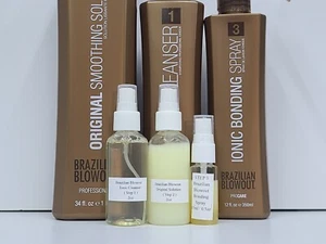 Brazilian Blowout Ionic Cleanser(2oz)/Solution(2oz)/Spray(0.5) FULL SET - Picture 1 of 2
