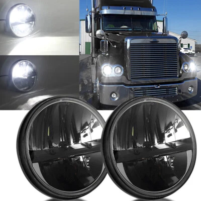 2x 7'' Round LED Headlight Hi/Lo For Freightliner Coronado 01-2016 Century Class - Image 1 of 4