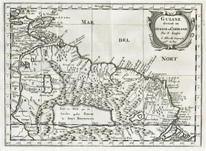 Suriname Guyana French Guiana Venezuela South America map Karte Sanson 1680 - Picture 1 of 1