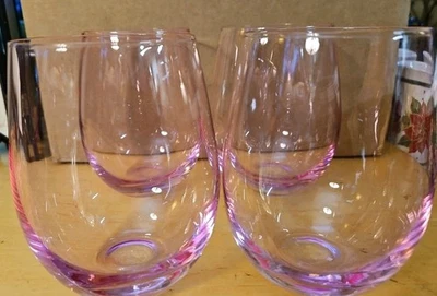 4 件 Godinger 充满活力的粉红色威尼托芭蕾无节制酒杯无铅水晶 — 第 1/4 张图片