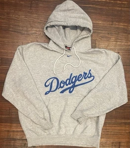 Nike Men’s Size Medium Los Angeles Dodgers Sewn Center Swoosh Hoodie 2000s Y2K - Picture 1 of 7