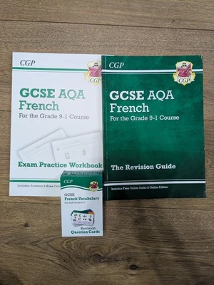 Cgp GCSE French Revision Materials - 2 Books and 1 Set of Question Cards - Image 1 of 4