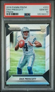 DAK Prescott 2016 Panini Prizm Rookie #231 "Silver Prizm" - PSA 10 - GEM MINT - Bild 1 von 2