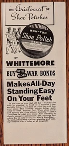 Whittemore''s Bon-Ton Shoe Polish WWII Era Vintage 1944 Footwear Print Ad - Picture 1 of 1