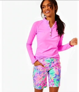 LILLY PULITZER LUXLETIC UPF 50+ REID GOLF SHORTS IN IT WAS ALL A DREAM SIZE 12 - Picture 1 of 2