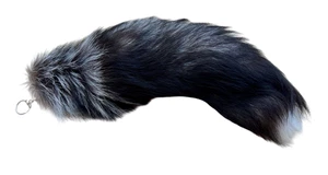 Echter Silberfuchsschwanz  Schlüsselanhänger Fell Fuchs Kieferle #014.015 - Bild 1 von 1