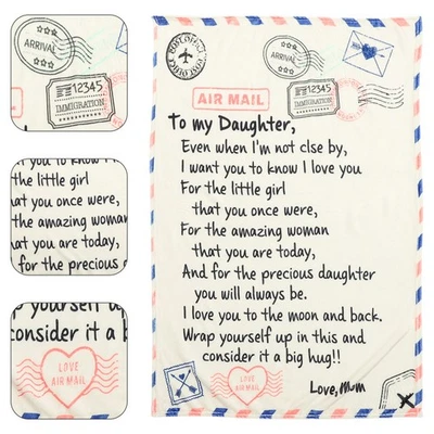  Zu meiner Tochter multifunktionales Umschlag Muster Decke Reisedecke Büro - Bild 1 von 4