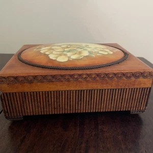 Vtg Wood Ballerina Original Deichert Music Musical Jewelry Box West Germany - Picture 1 of 5