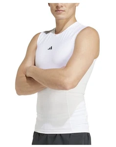 Adidas Mens XL Fitted Crewneck Tech-Fit Sleeveless Compression T-shirt - Picture 1 of 9