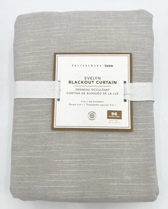 Pottery Barn Evelyn Linen Blackout Curtain Drape Panel Light Grey Gray 44x96 NEW - Picture 1 of 2