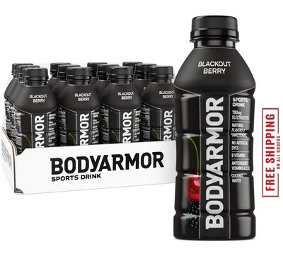BODYARMOR Bebida Deportiva Bebida Deportiva, Blackout Berry, 16 Fl Oz (Paquete de 12) Foto 1 de 4