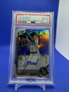 Curtis Mead 2022 Bowman Chrome /499 PSA 10 Auto Refractor 1st Bowman #CPA-CM - Picture 1 of 2
