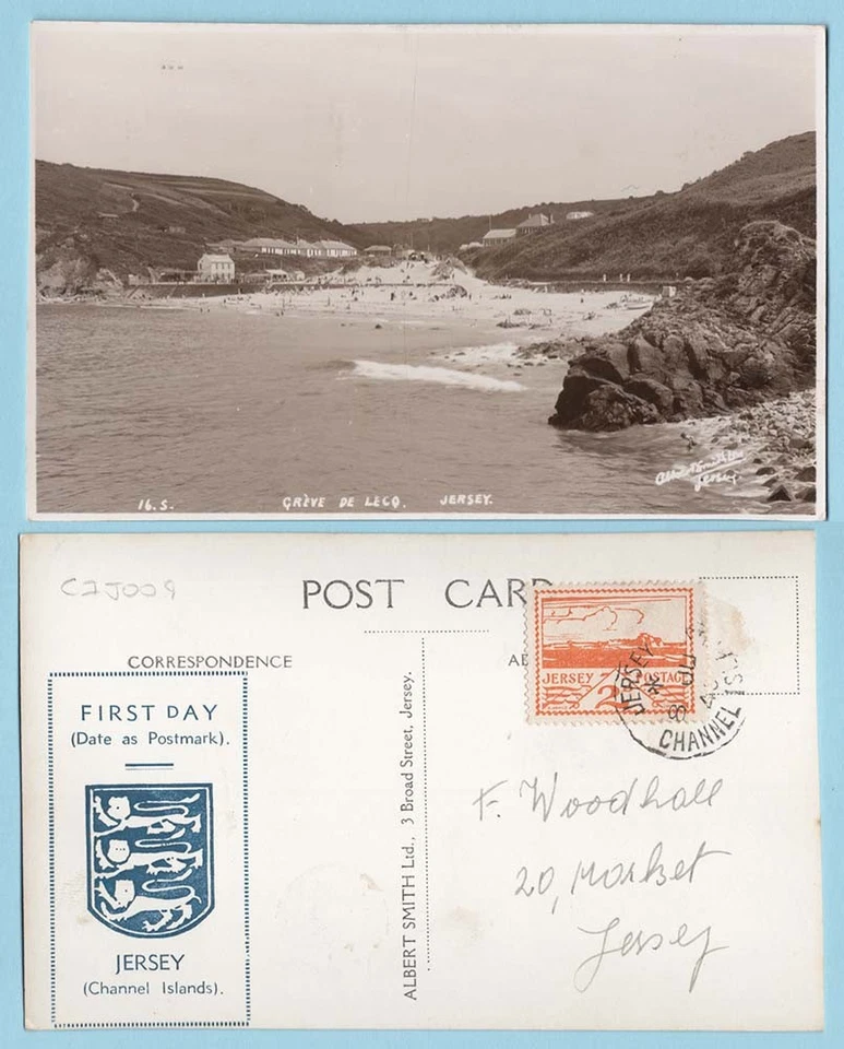 Jersey 1943 Views 2d FDC fu on illustrated PPC of GRÈVE de LECQ - Image 1 of 1
