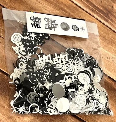 MESA DE CONFETI DE CUMPLEAÑOS Over The Hill dispersa negra blanca plata DECORACIÓN DE FIESTA Foto 1 de 2