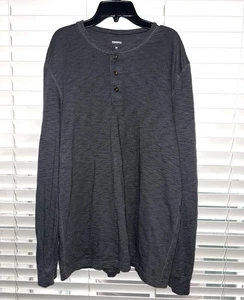 Sonoma Goods For Life Uomo Grigio Manica Lunga Henley - Foto 1 di 3