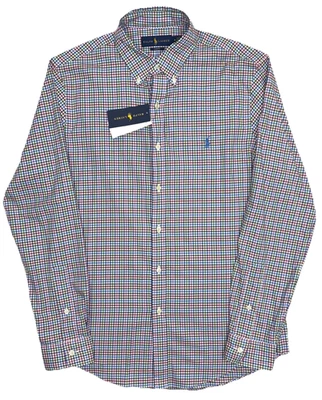 NWT Ralph Lauren Shirt Mens Size Medium Slim Fit Multicolor Plaid Button Up Polo - Image 1 of 4