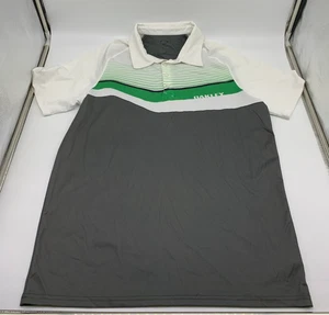 Oakley Hydrolix Golf Polo Men L White/Gray Stripe Performance Dry Wicking Shirt - Bild 1 von 4