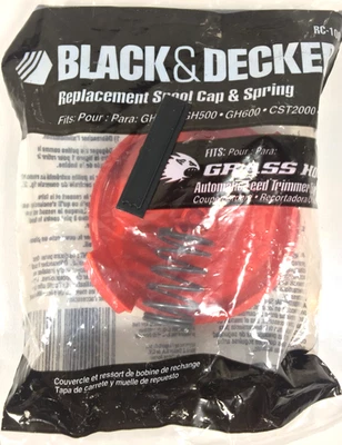 NEW Genuine Black & Decker RC-100-P Spool Cap and Spring in sealed package. - Image 1 of 4