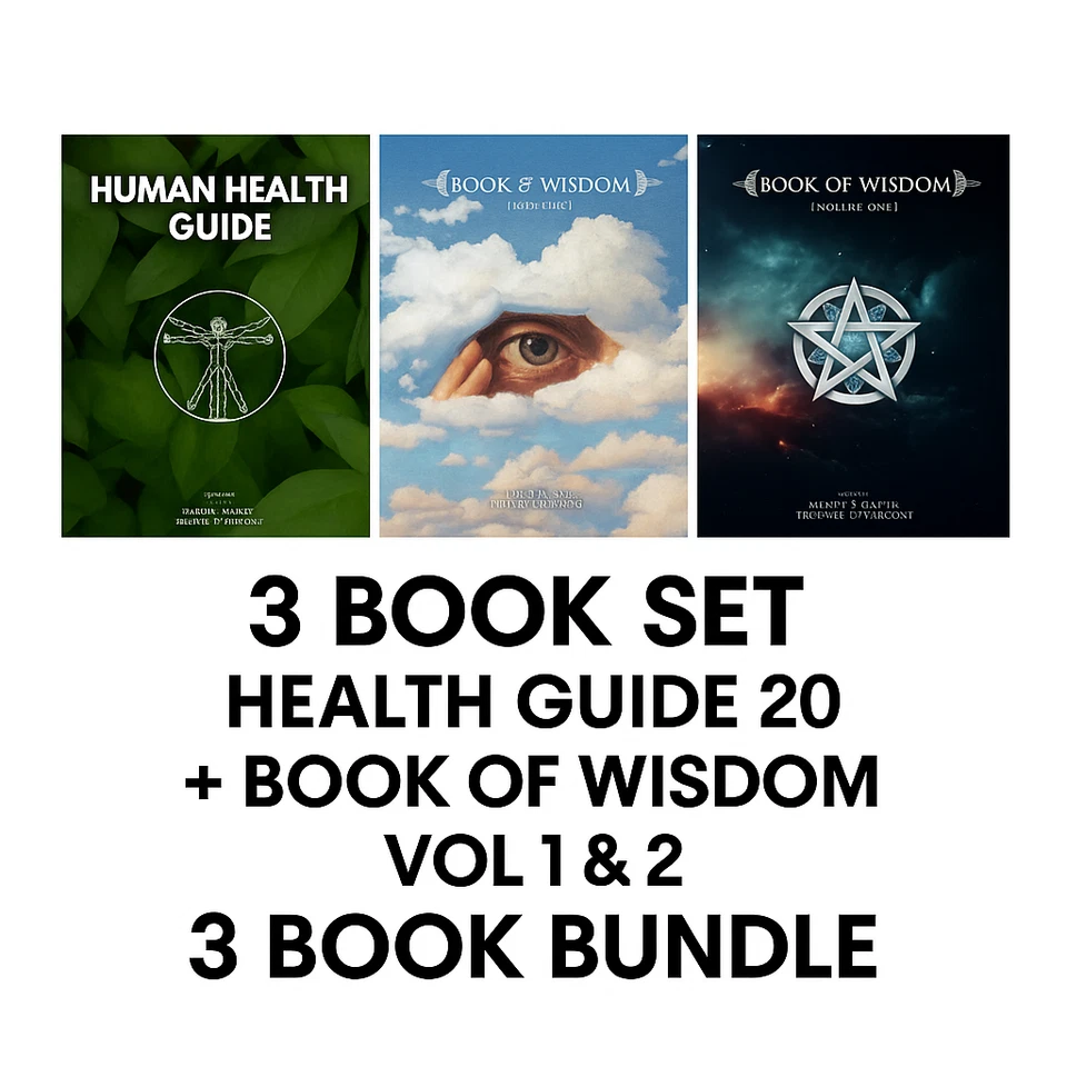 3 Book Bundle – Health Guide 20 + Book of Wisdom Vol 1 & 2 by Harry B. Joseph - Image 1 of 4
