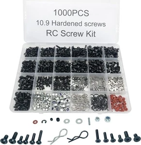 1000pcs Universal RC Screw Kit Screws Assortment,Set Hardware Fasteners black - Picture 1 of 4