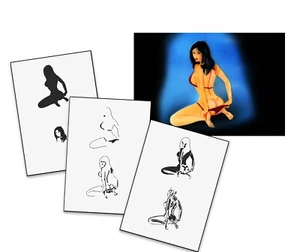 AS-137 Woman step by step stencil template acryl airbrush spray wall paint - Picture 1 of 6