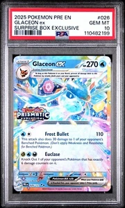 Pokemon Glaceon ex Prismatic Evolutions Surprise Box Promo #026 PSA 10 Gem Mint - Picture 1 of 2