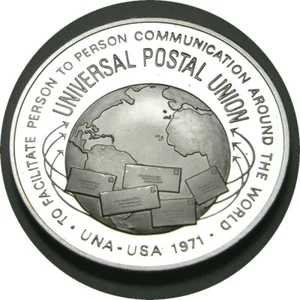 elf 1971 United Nations USA Universal Postal Union Official Silver Medal FM - Imagen 1 de 2