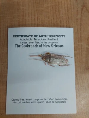 Large Cockroach roach RUBBER NEW ORLEANS COCKROACH PIN BROACH  - Image 1 of 4