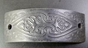 HANDMADE tooled Celtic HAIR STICK PIN BARRETTE leather ACCESSORY NEW HANDMADE - Picture 1 of 12
