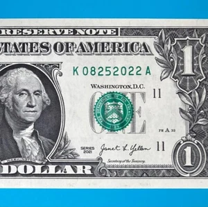 August 25, 2022 (К 08252022 A) BIRTHDAY Note $1 One Dollar Bill *UNC* - Picture 1 of 4
