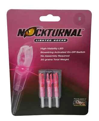 Rage Nockturnal S High Visibility LED Lighted Arrow Nocks 3pk Pink NT-212 - Image 1 of 4