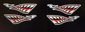 tiger shark teeth stickers For Helmet, Motorcycle Car, Etc..set X 4 - Picture 1 of 3