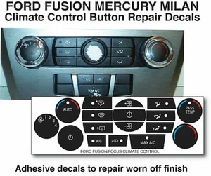 Heater AC Climate Control Button Repair Decals Ford Escape Fusion Mercury Milan - Foto 1 di 1