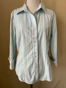 Metrostyle White/Blue 3/4 Sleeve Button-Up Shirt (Tall) - Picture 1 of 12