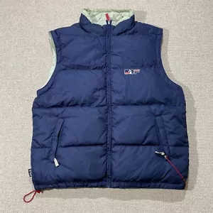VINTAGE FILA Gilet Mens XL Navy Blue Down Puffer Vest Reversible 1990s 90s - Picture 1 of 15