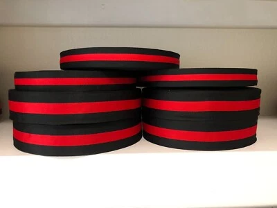 Designer Style Red Navy/ Red Black Twill Ribbon Choose Your Color Width & Length - Image 1 of 4