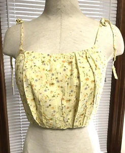 Top da donna Forever 21 giallo floreale cravatta taglia media - Foto 1 di 8